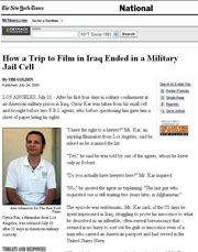The New York Times - National - How a Trip to Film in Iraq Ended in a Military Jail Cell